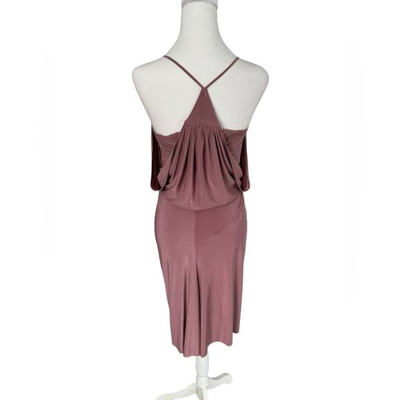Misa Los Angeles Domino Dress Short Racerback Pink Cocktail Stretch Draped XS - Picture 13 of 16